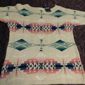 Womens Chaps Aztec print sweater Sz  SM